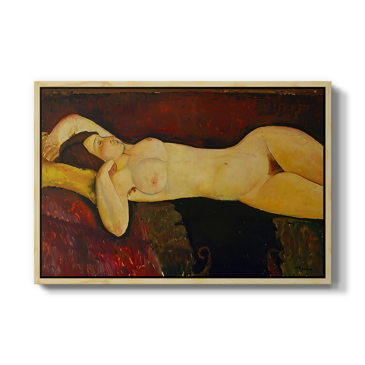 Reclining Nude (Nu couché), 1919 - Floater Framed Canvas Print