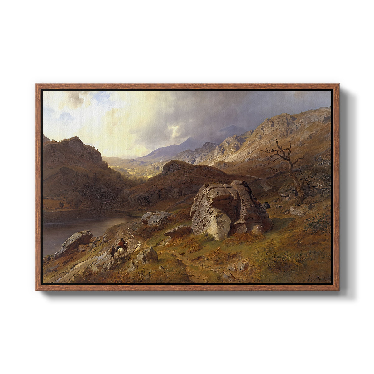 Lledr Valley in Wales, 1864 - Floater Framed Canvas Print