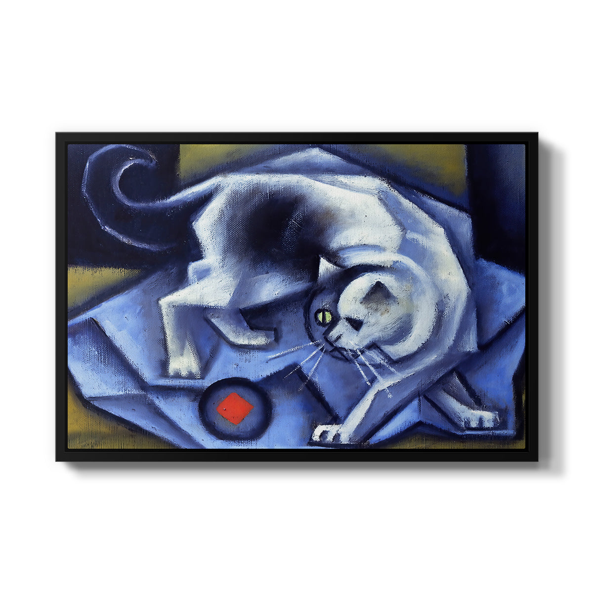 Cat Playing with a Ball, 1945-1950 - Floater Framed Canvas Print