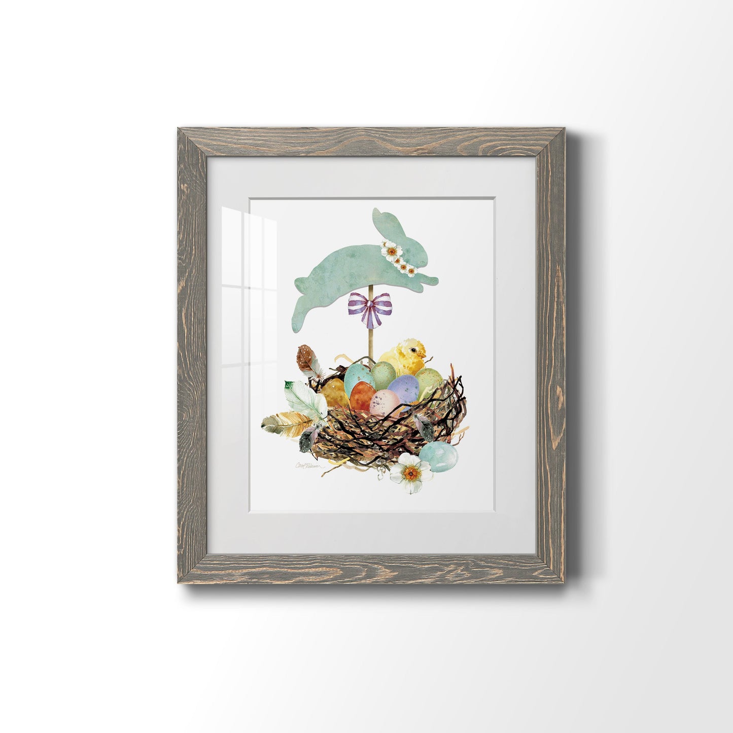 Bunny Hop - Premium Framed Print - Distressed Barnwood Frame - Ready to Hang