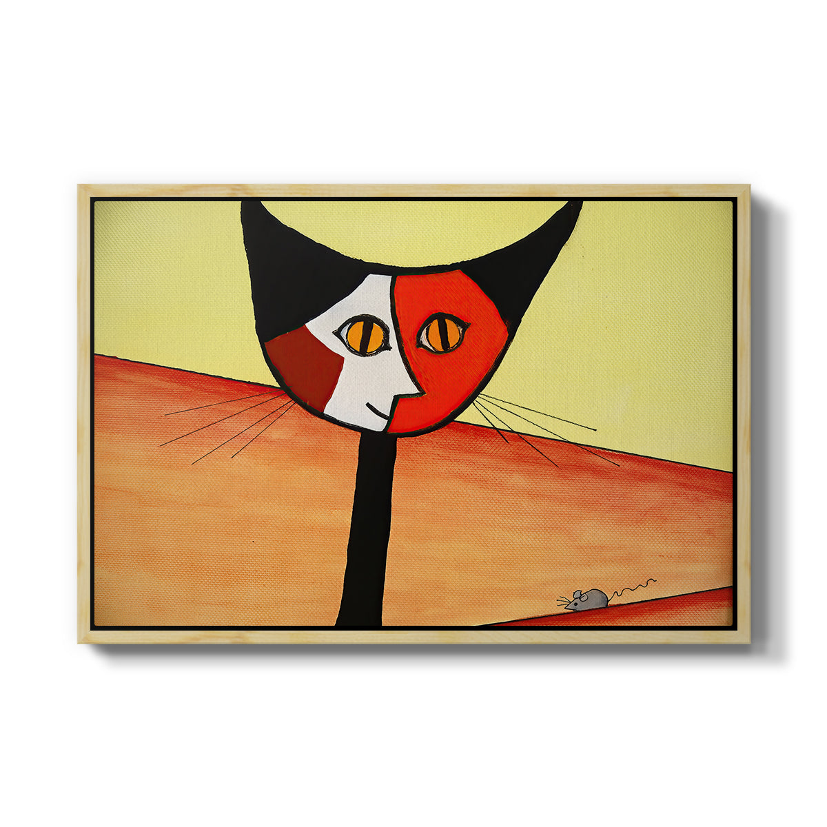 Picasso's Cat–El Gato - Floater Framed Canvas Print