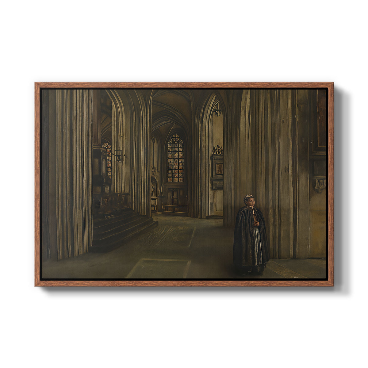 Interior of a Church, 1871 - Floater Framed Canvas Print