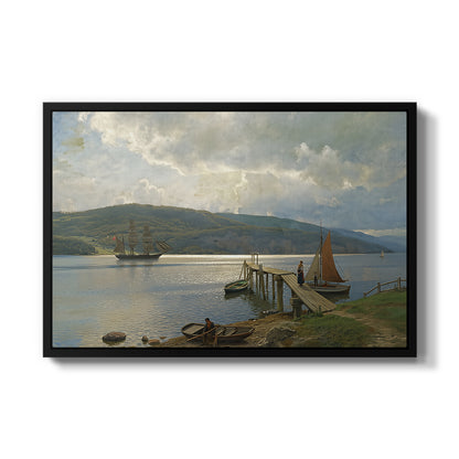The Jetty at Feste near Moss, 1898 - Floater Framed Canvas Print