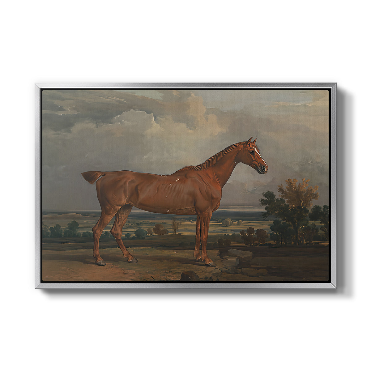 Hunter in a Landscape, 1810 - Floater Framed Canvas Print