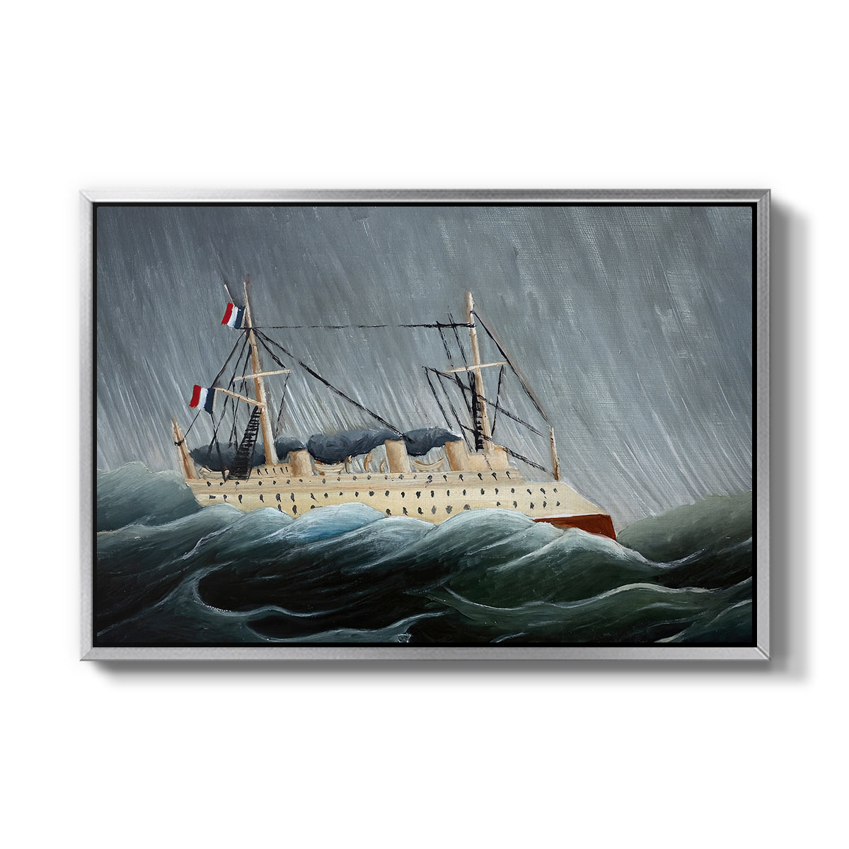 A Ship in the Storm, c. 1899 - Floater Framed Canvas Print