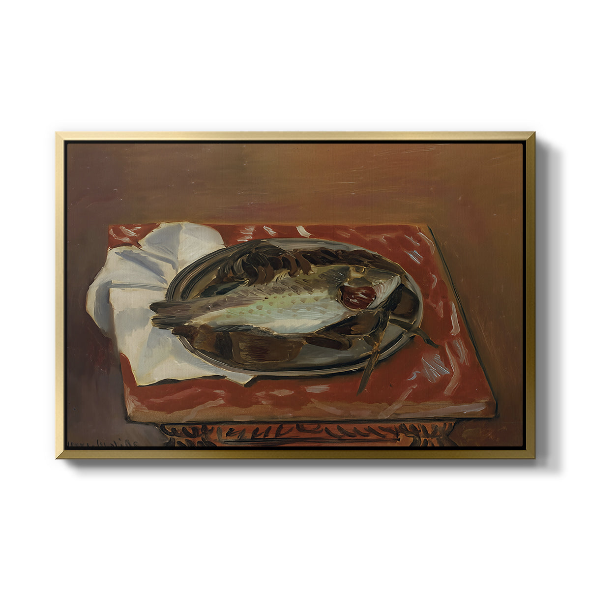 Still Life with Bream (Nature morte à la daurade), 1920 - Floater Framed Canvas Print