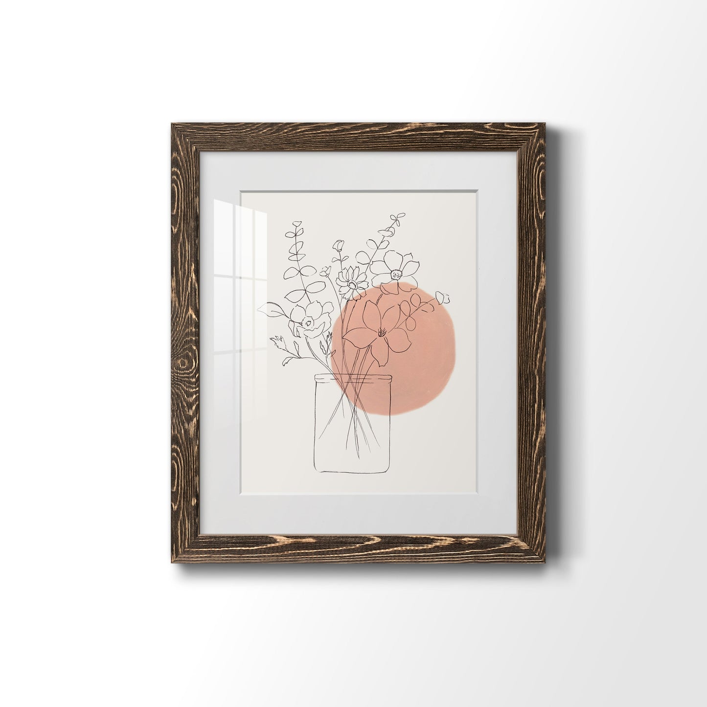 Contemporary Wildflower Bouquet - Premium Framed Print - Distressed Barnwood Frame - Ready to Hang