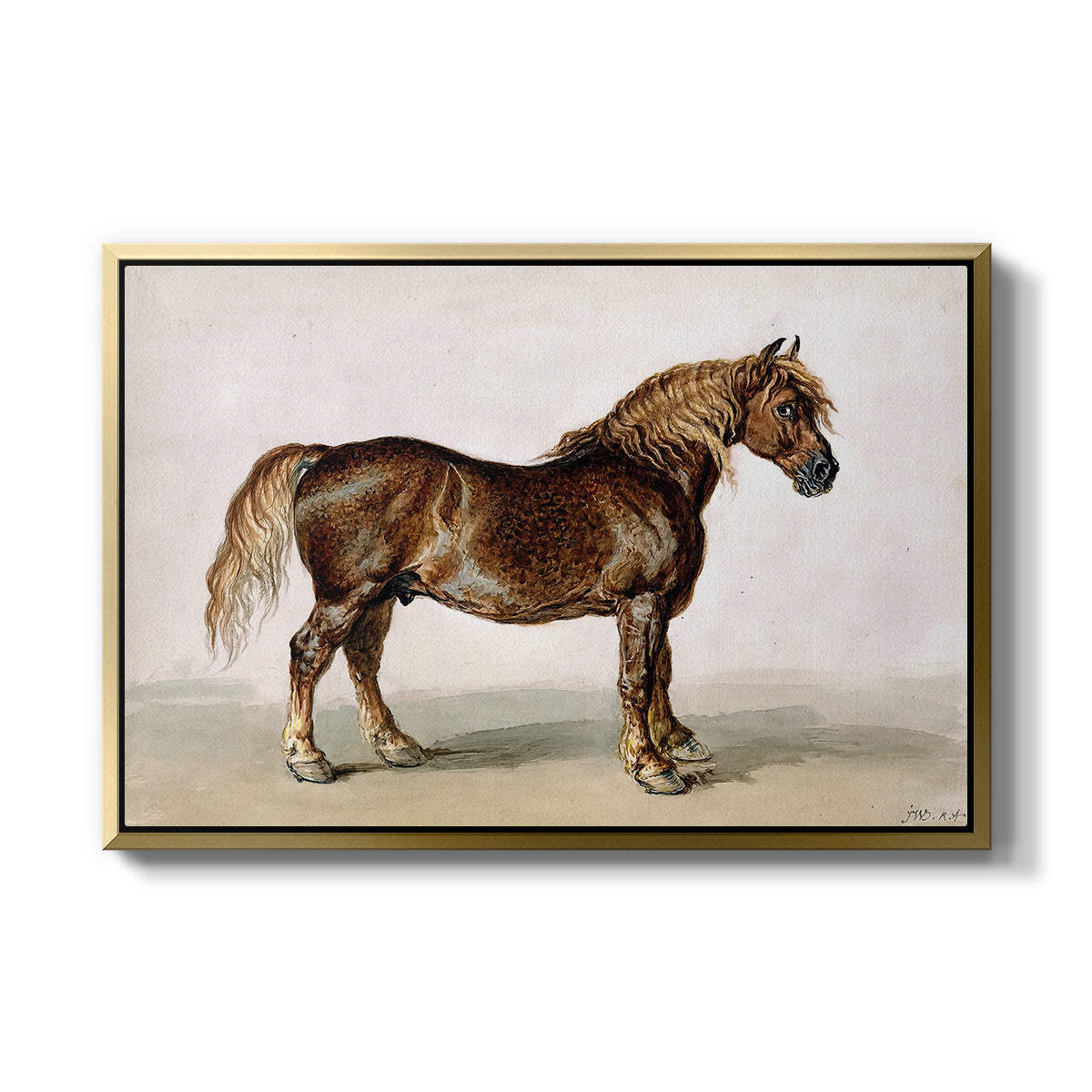 A Cart-Horse - Floater Framed Canvas Print