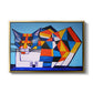 Cassie Thinking about Cubism - Floater Framed Canvas Print