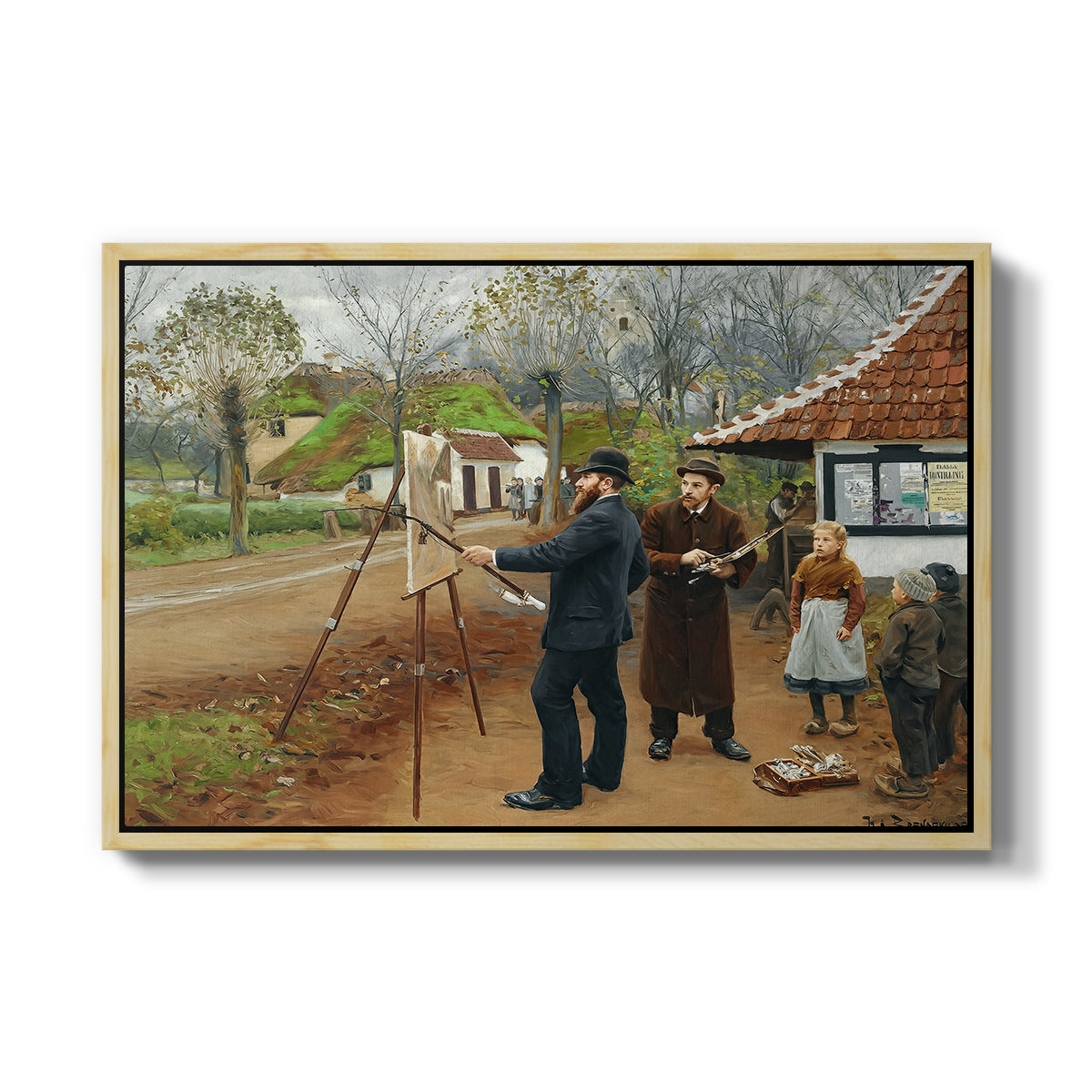 L. A. Ring Painting near Aasum Smithy, 1893 - Floater Framed Canvas Print