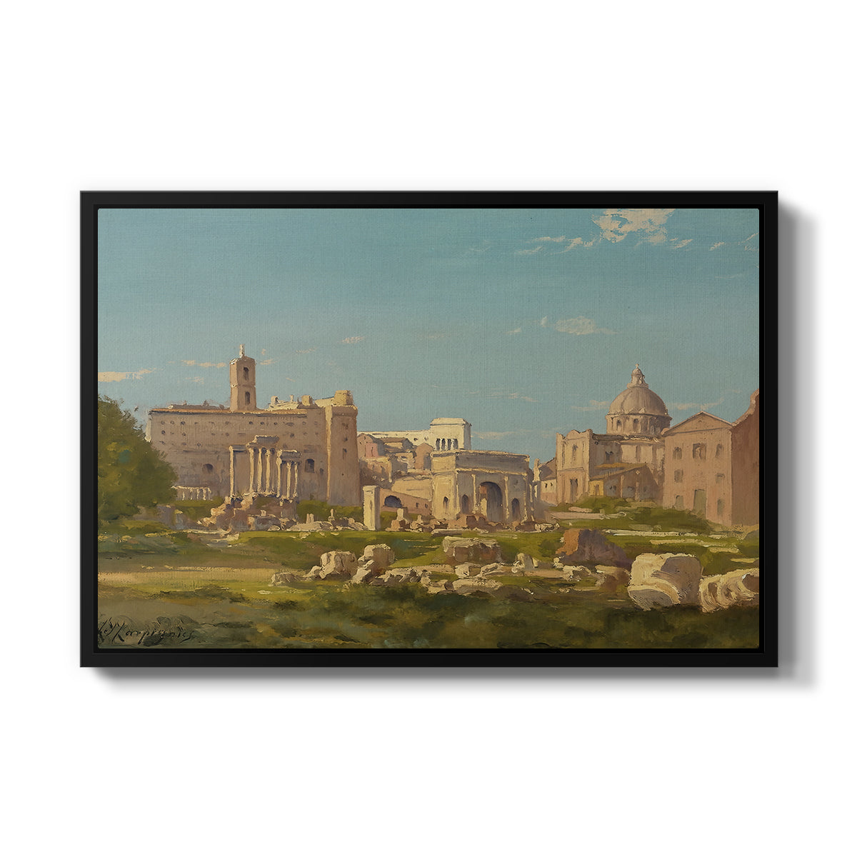 The Roman Forum, c. 1860 - Floater Framed Canvas Print