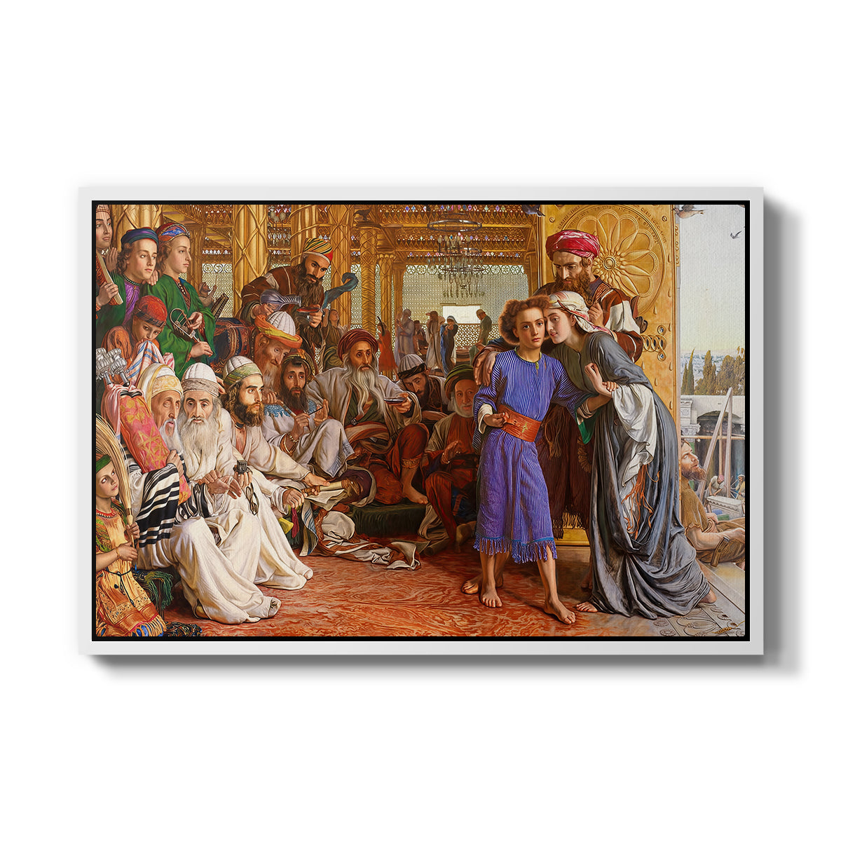 The Finding of the Saviour in the Temple, 1854-1860 - Floater Framed Canvas Print