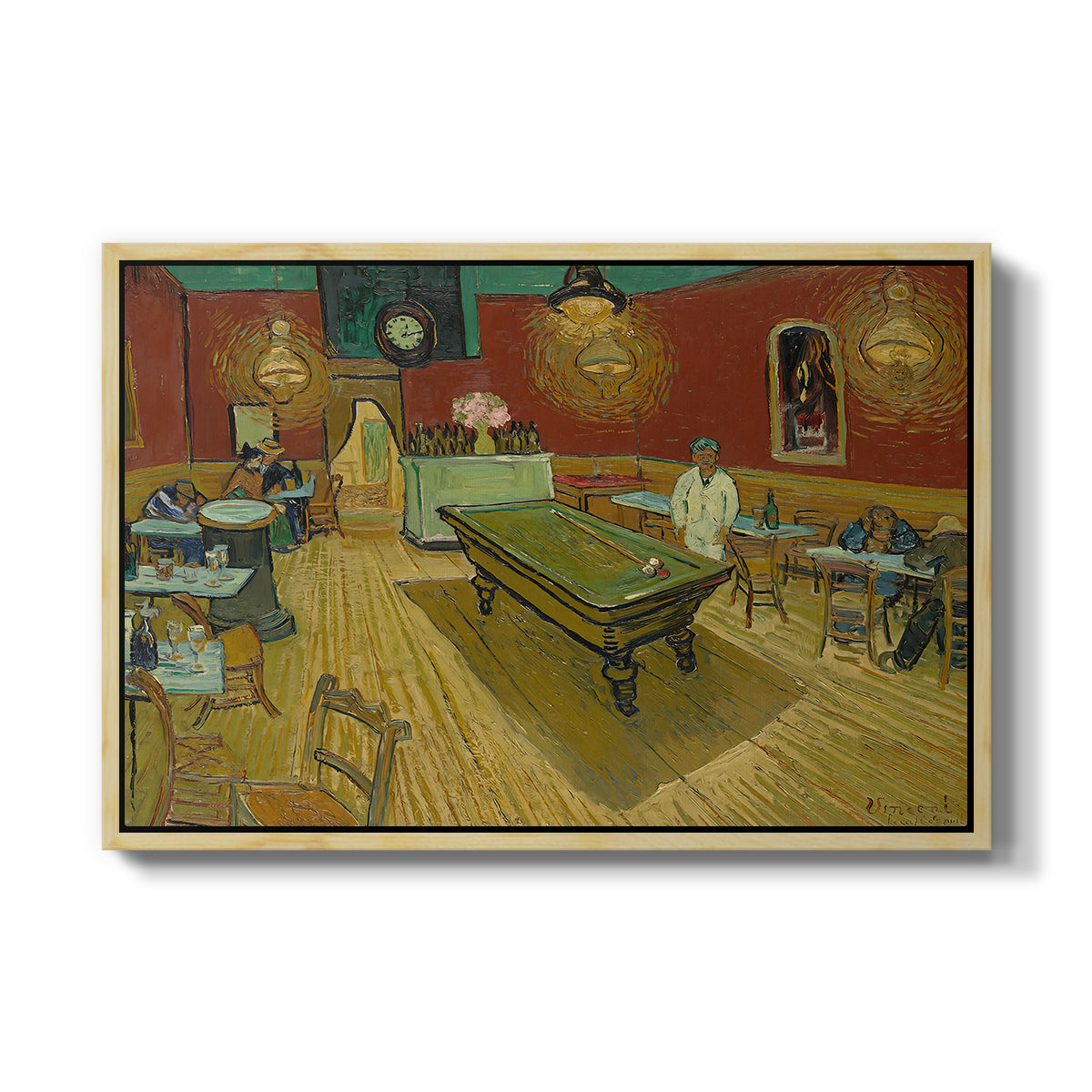 The Night Café, 1888 - Floater Framed Canvas Print