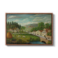 Pastoral Landscape with Stream, Fisherman and Strollers, 1875-1880 - Floater Framed Canvas Print