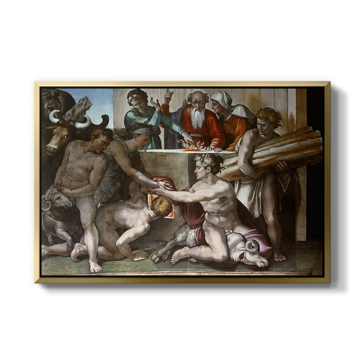 The Sacrifice of Noah (Sistine Chapel), 1509 - Floater Framed Canvas Print