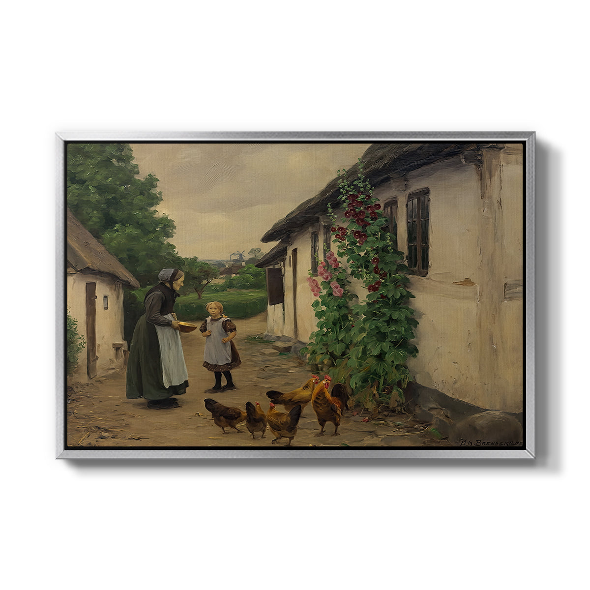 Visit to Grandmother, 1914 - Floater Framed Canvas Print