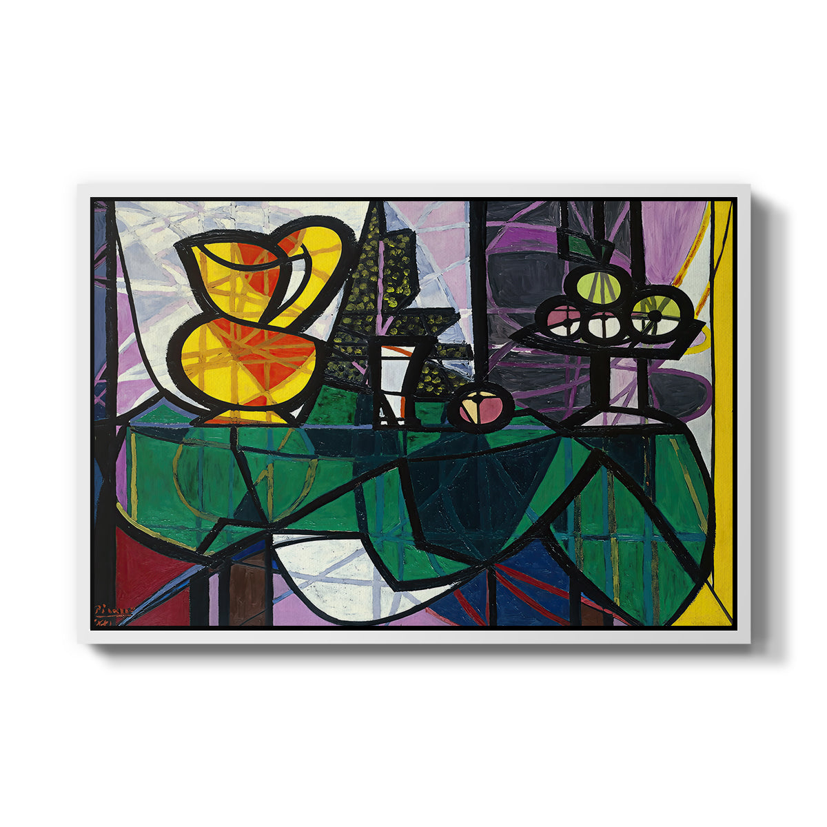 Pitcher and Bowl of Fruit, 1931 - Floater Framed Canvas Print