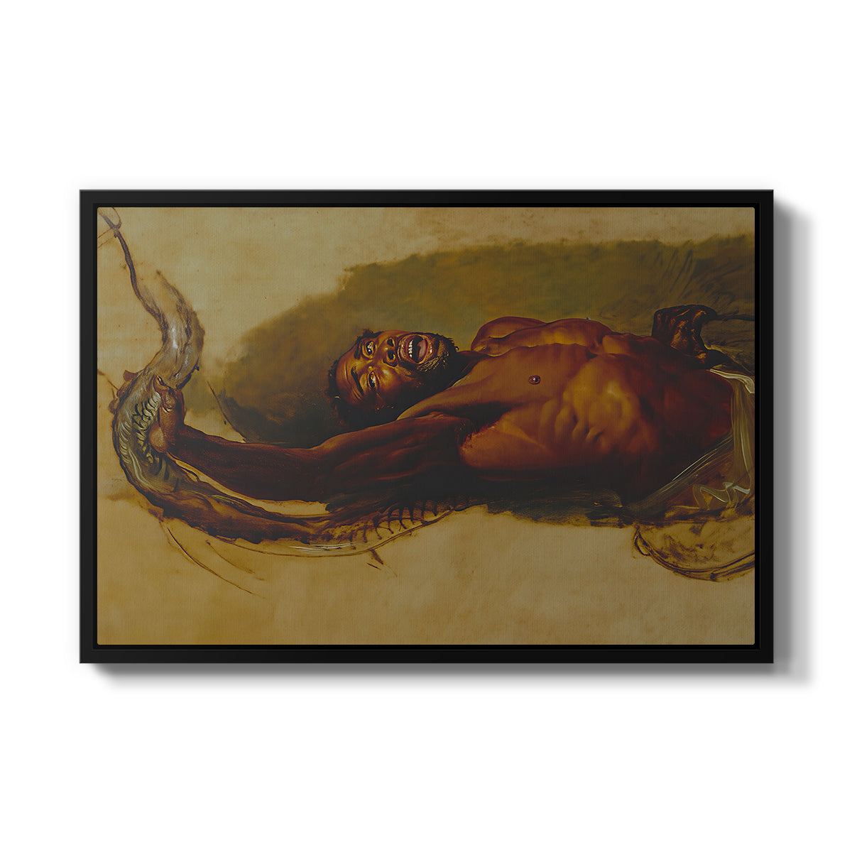 Man Struggling with a Boa Constrictor, c. 1803 - Floater Framed Canvas Print