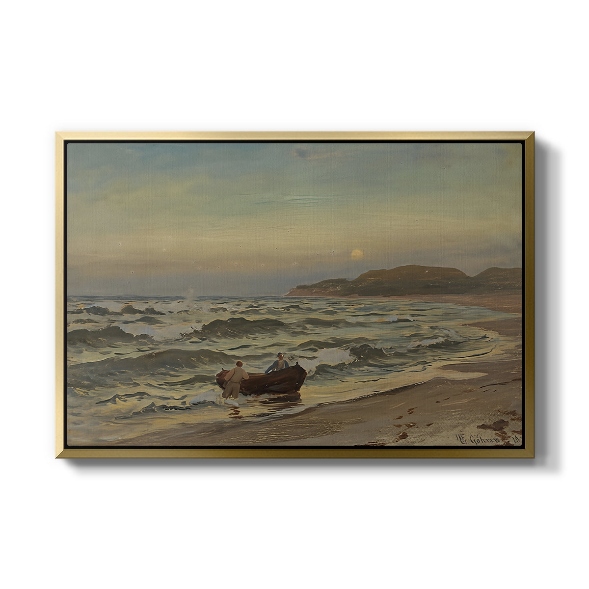 Storm at Rügen, 1882 - Floater Framed Canvas Print