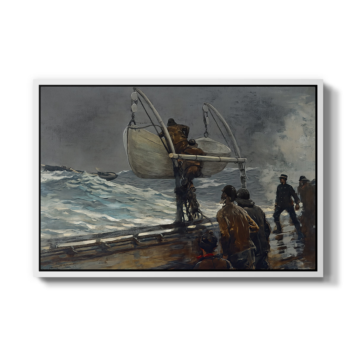 The Signal of Distress, c. 1896 - Floater Framed Canvas Print