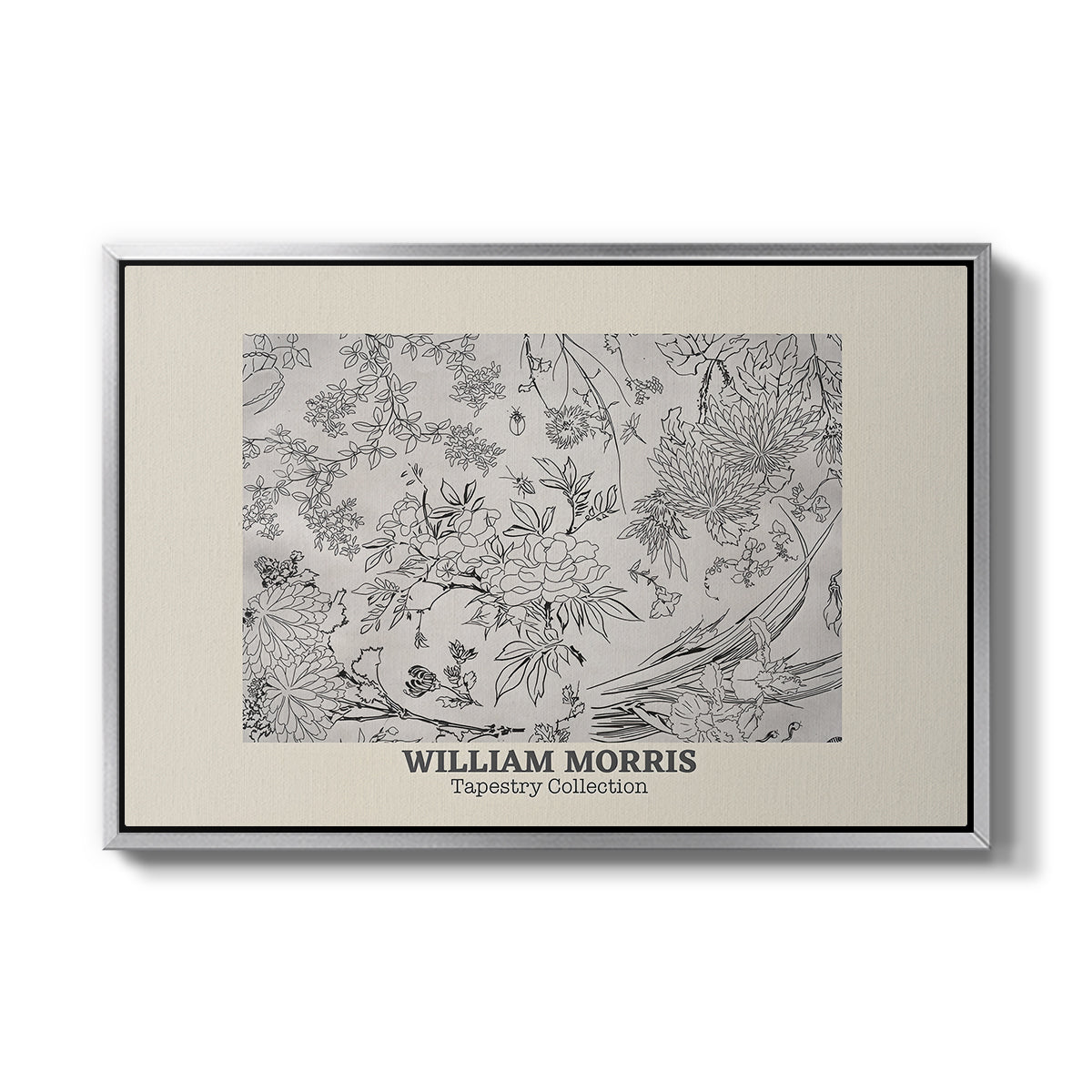 Fleurs, 1866 (Morris Inspired) - Floater Framed Canvas Print