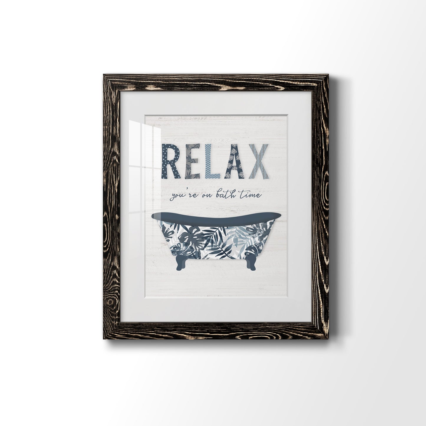 Palm Bath I - Barnwood Framed Art Print