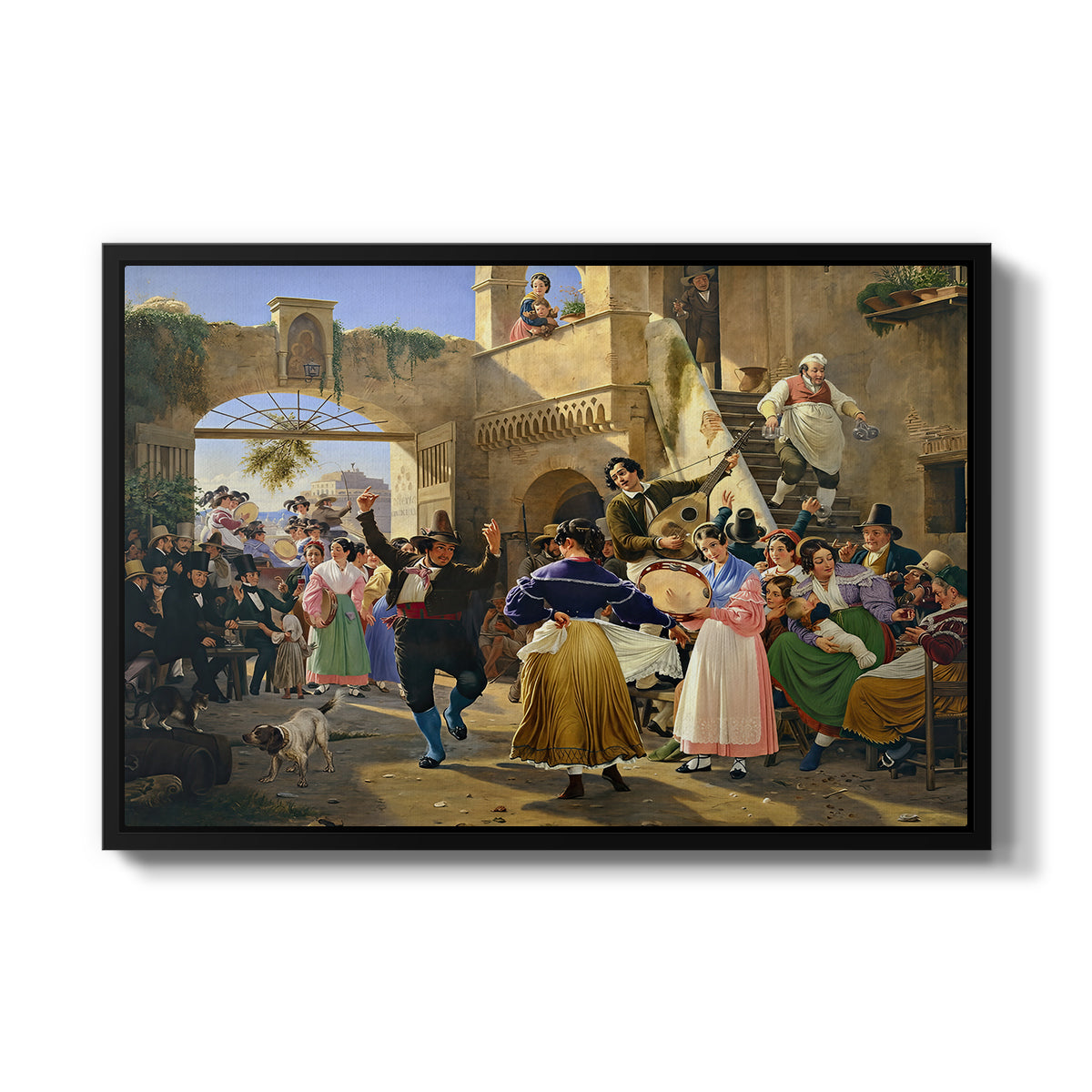 Romans Gathered for Merriment at an Osteria, 1839 - Floater Framed Canvas Print