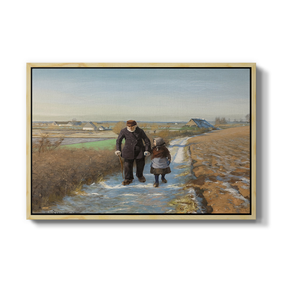 The Old Man and the Child, 1888 - Floater Framed Canvas Print