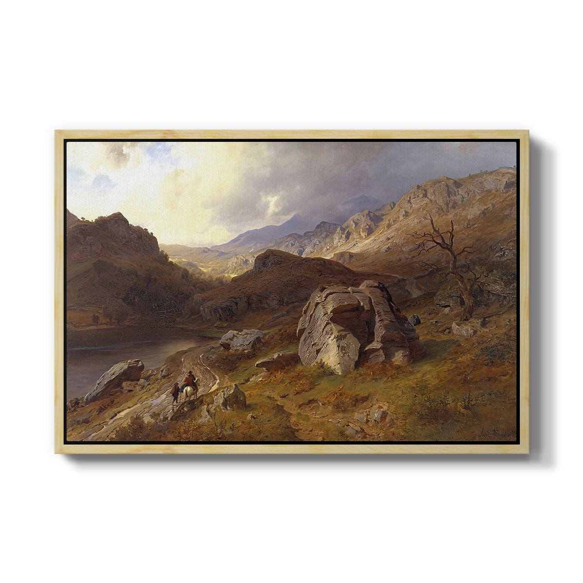 Lledr Valley in Wales, 1864 - Floater Framed Canvas Print