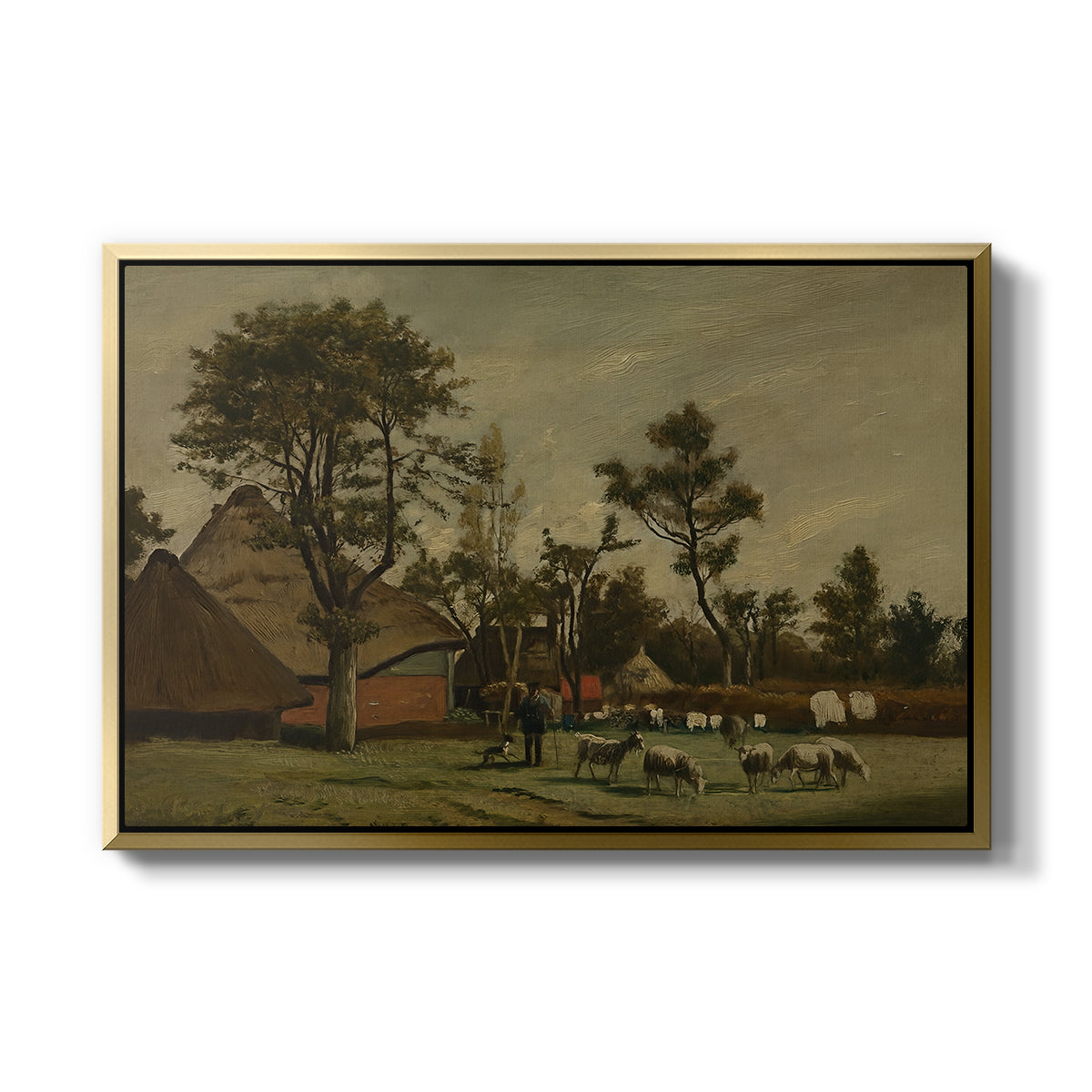 Farmhouse, c. 1865-1875 - Floater Framed Canvas Print