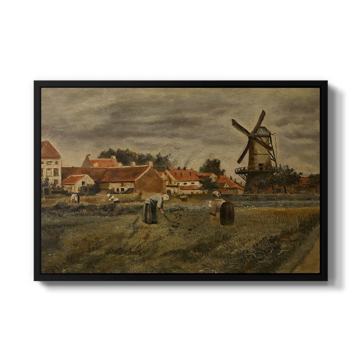 The Potato Harvest, c. 1875 - Floater Framed Canvas Print