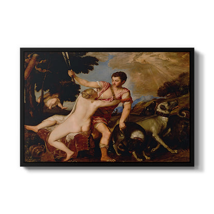 Venus and Adonis, 1554 - Floater Framed Canvas Print