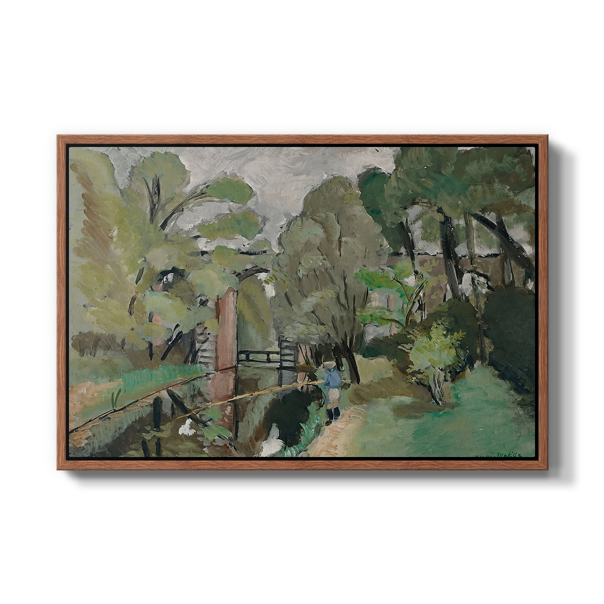 The Little Fisherman, Maintenon, 1918 - Floater Framed Canvas Print