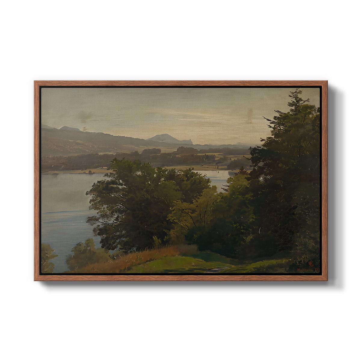 View of the Mondsee, 1870 - Floater Framed Canvas Print