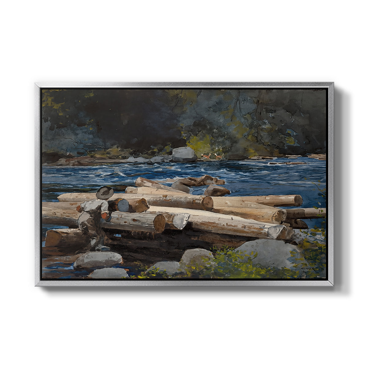 Hudson River, 1892 - Floater Framed Canvas Print
