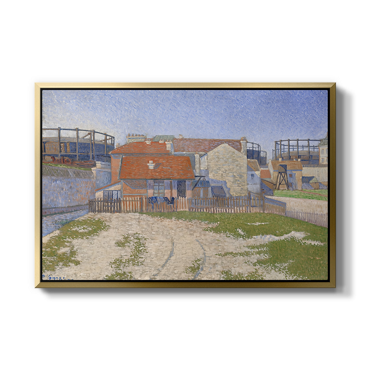 Gasometers at Clichy, 1886 - Floater Framed Canvas Print