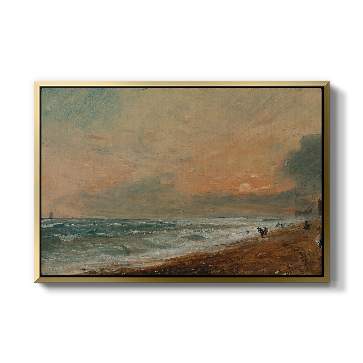 Hove Beach, c. 1824-1826 - Floater Framed Canvas Print