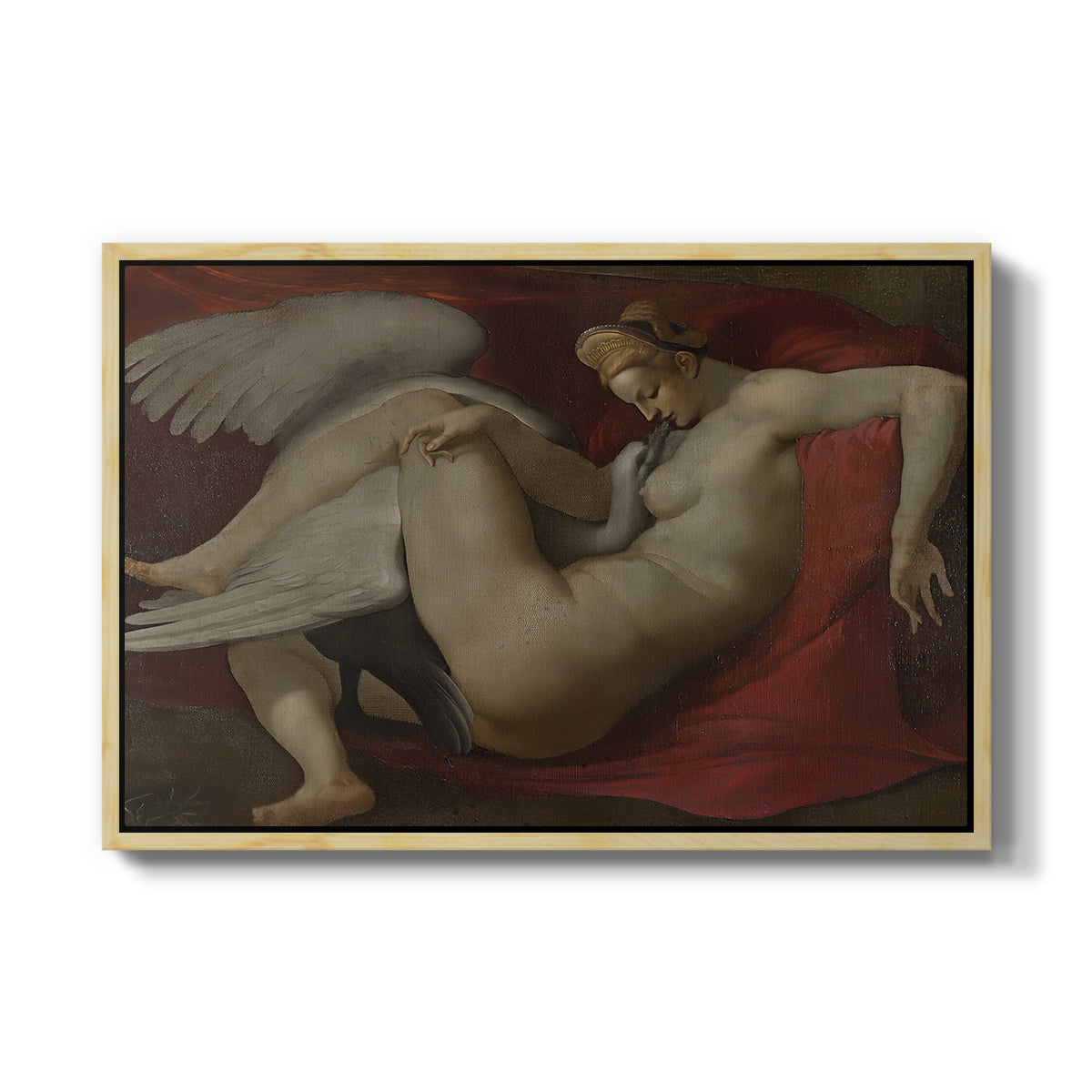 Leda and the Swan (16th-Century Version), c. 1530 - Floater Framed Canvas Print