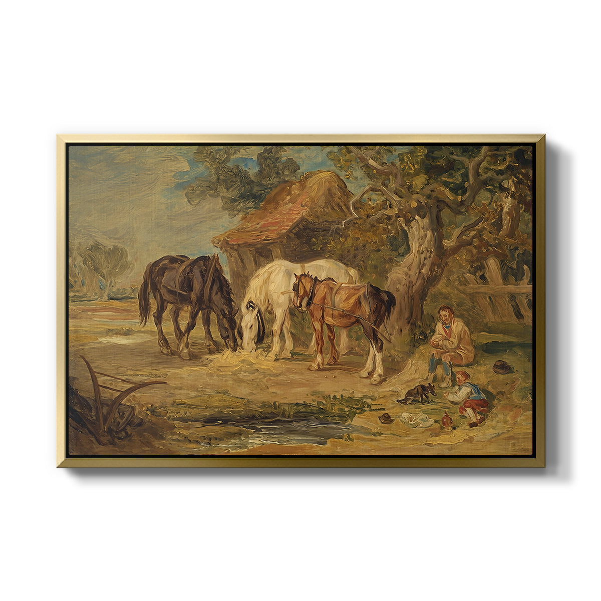 The Midday Meal, 1835 - Floater Framed Canvas Print