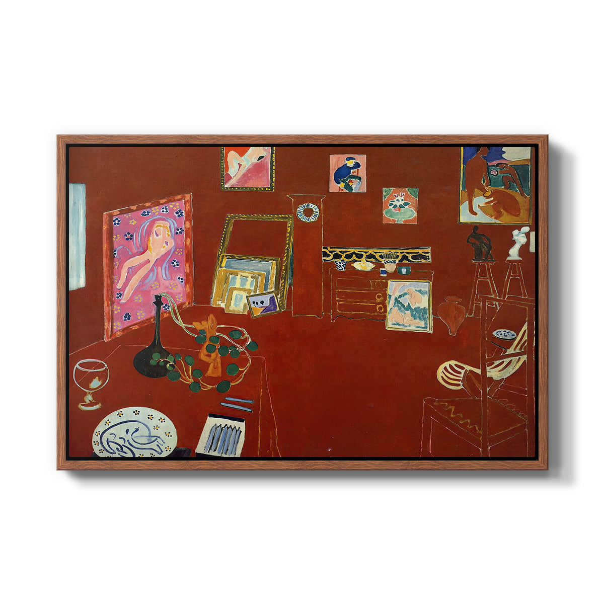 The Red Studio (L'Atelier Rouge), 1911 - Floater Framed Canvas Print