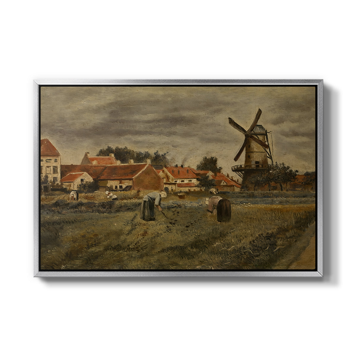 The Potato Harvest, c. 1875 - Floater Framed Canvas Print