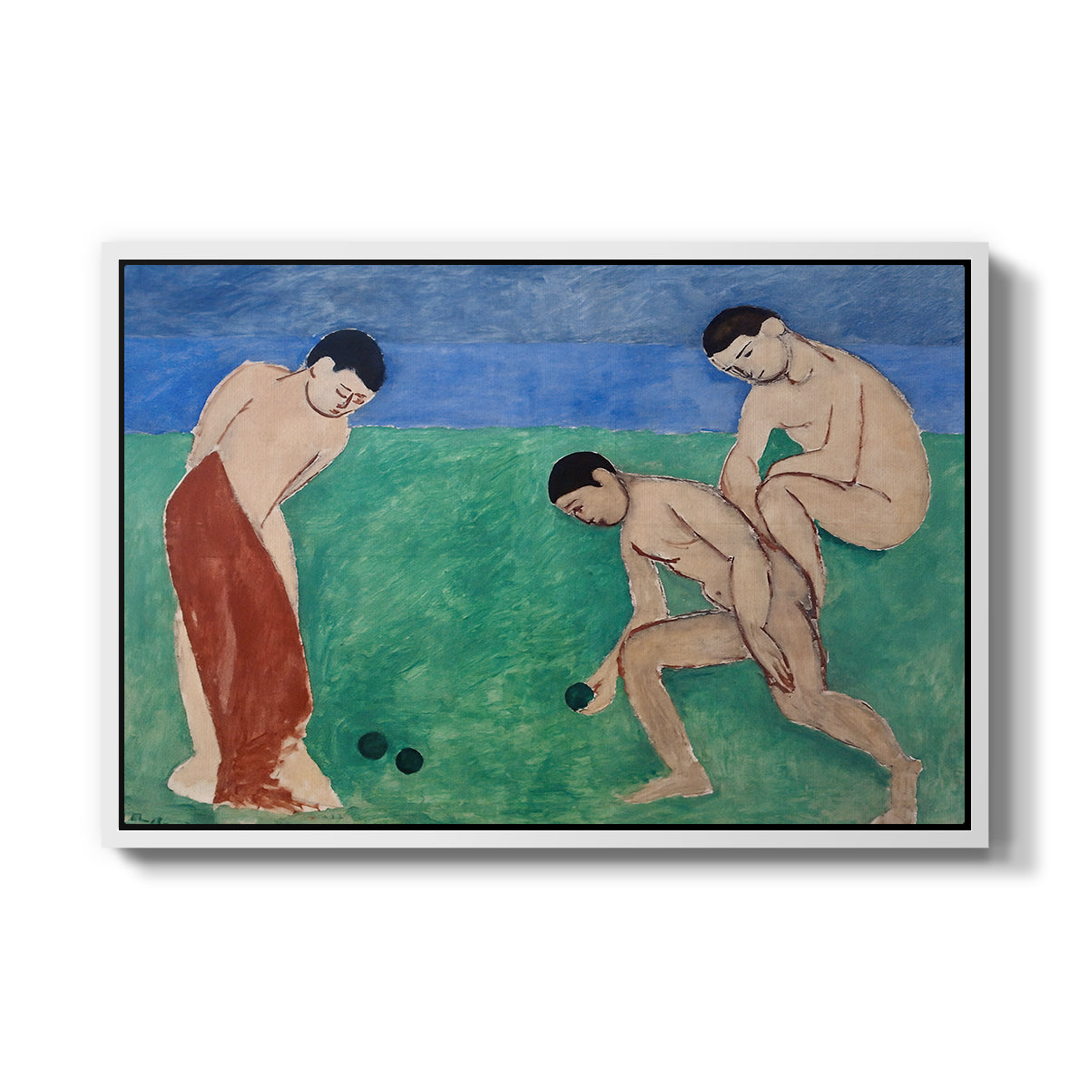 Game of Bowls, 1908 - Floater Framed Canvas Print