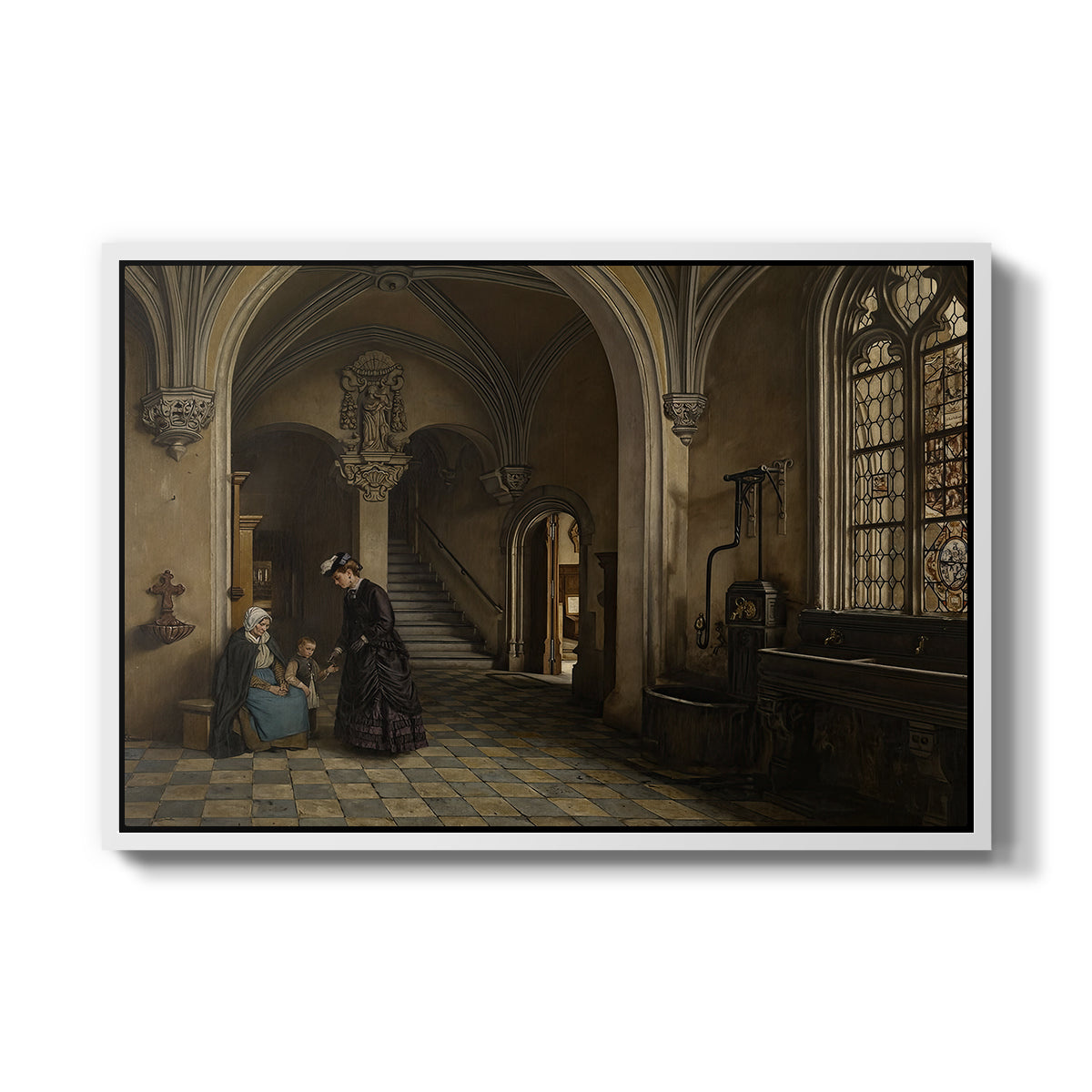 Interior of the Church of Saint Paul in Antwerp, c. 1865-1869 - Floater Framed Canvas Print