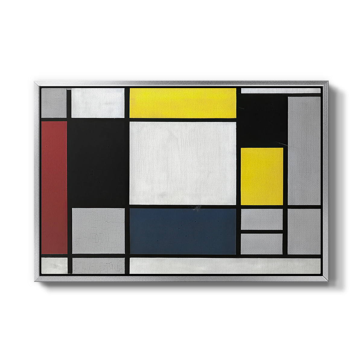 Composition with Yellow, Red, Black, Blue, and Gray, 1920 - Floater Framed Canvas Print