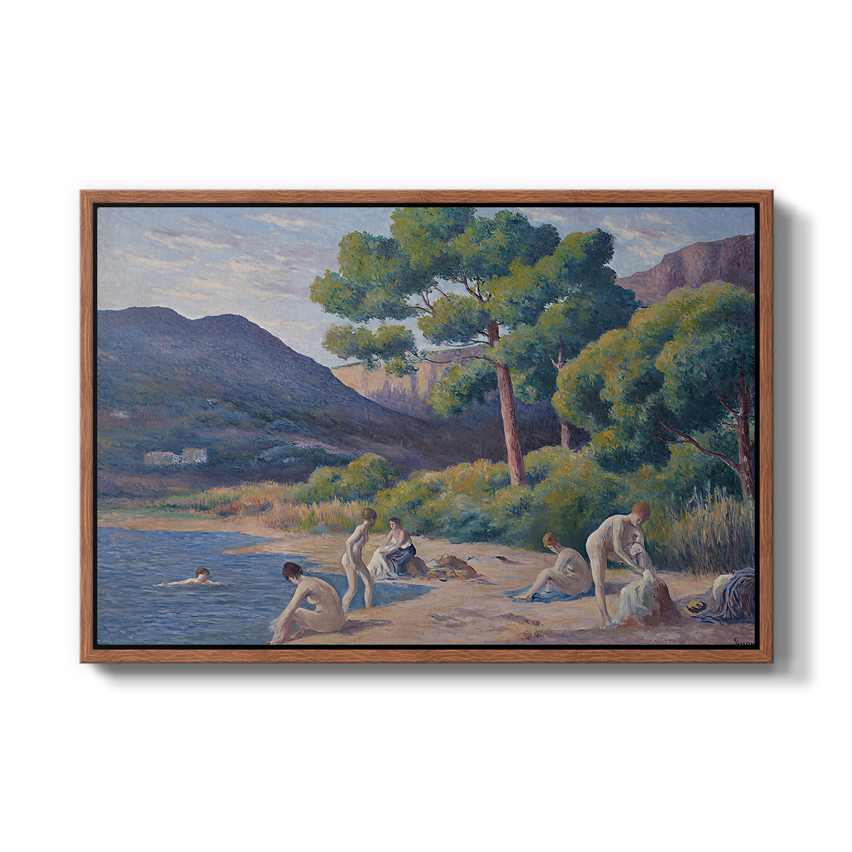 Bathers in Saint-Tropez, c. 1909 - Floater Framed Canvas Print