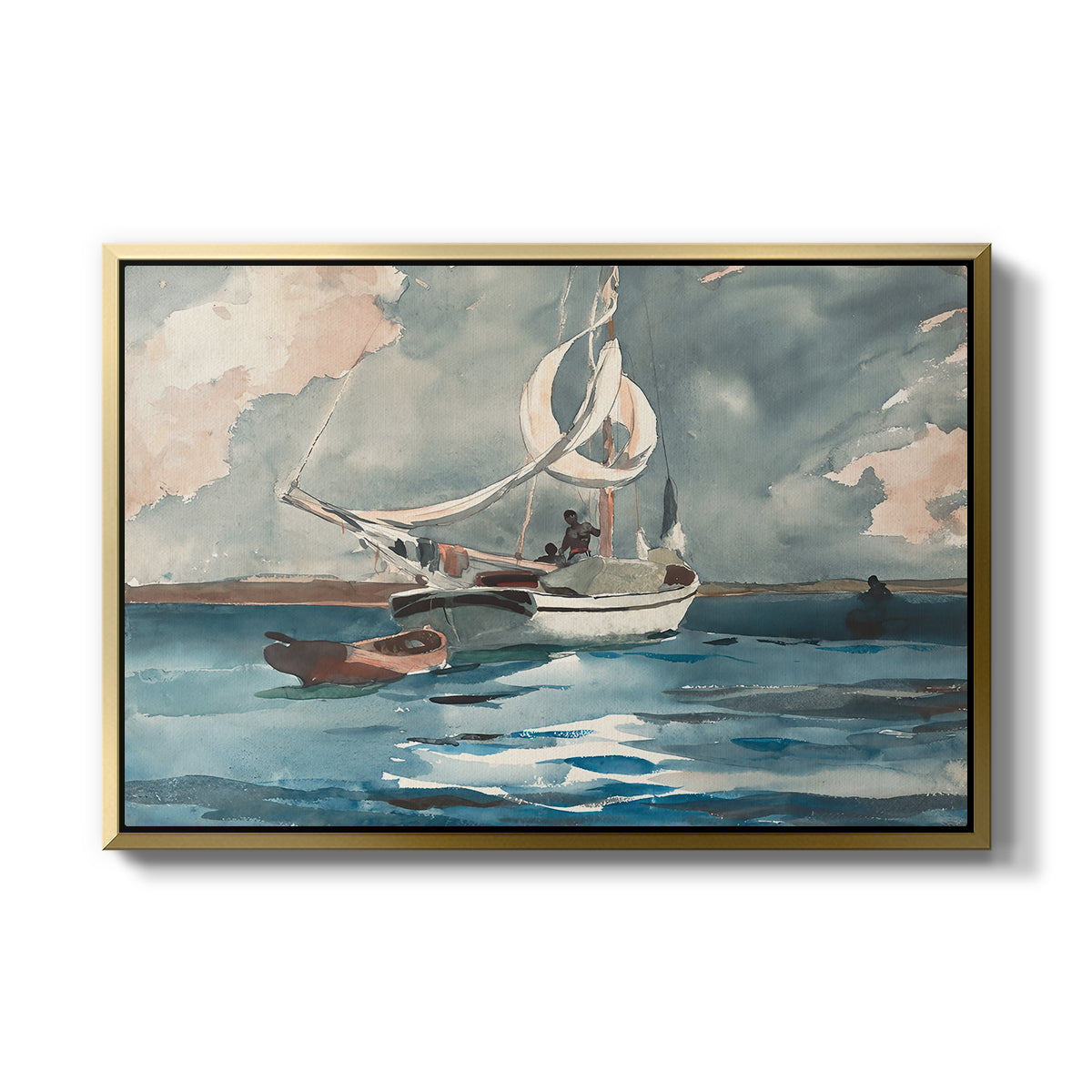 Sloop, Nassau, 1899 - Floater Framed Canvas Print