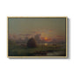 Haystack at Sunset, 1880 - Floater Framed Canvas Print