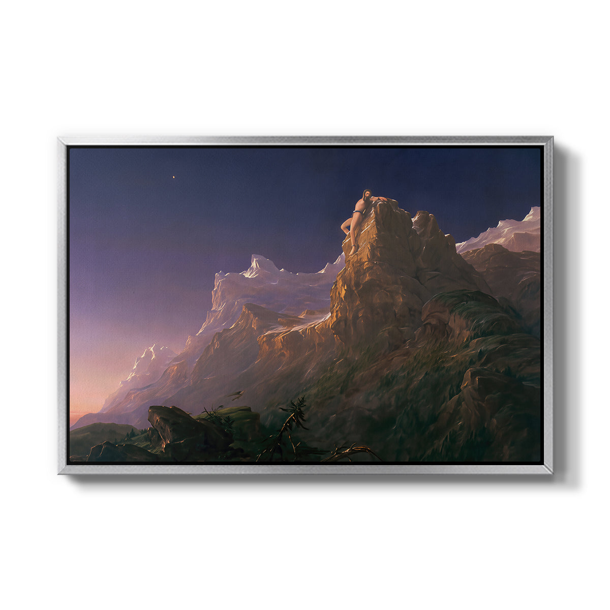 Prometheus Bound, 1847 - Floater Framed Canvas Print