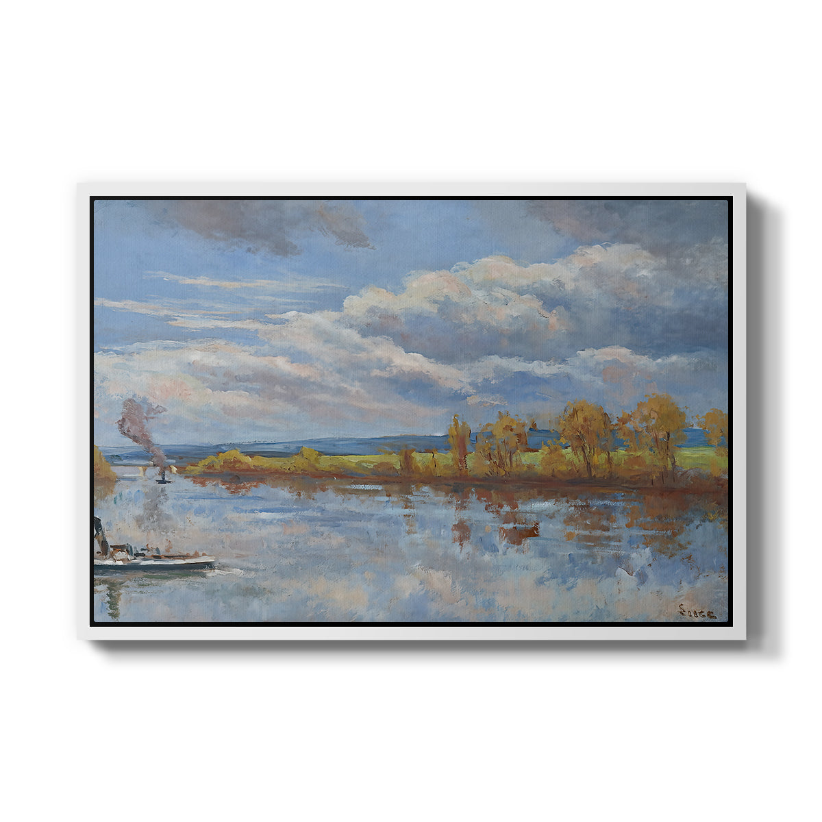 The Banks of the River Seine, 1893 - Floater Framed Canvas Print