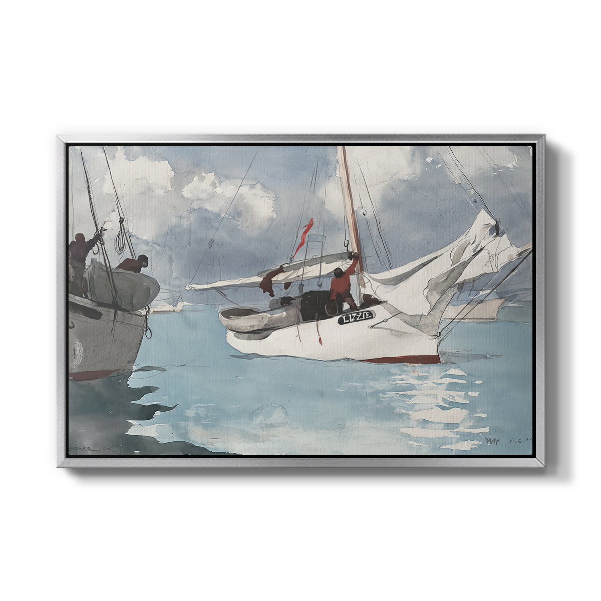 Fishing Boats, Key West, 1903 - Floater Framed Canvas Print